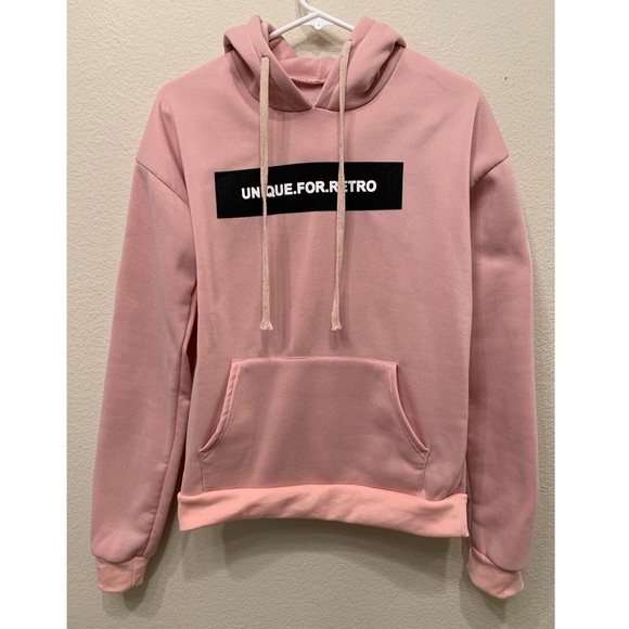 Pink pullover hoodie: UNIQUE FOR RETRO - Picture 3 of 4